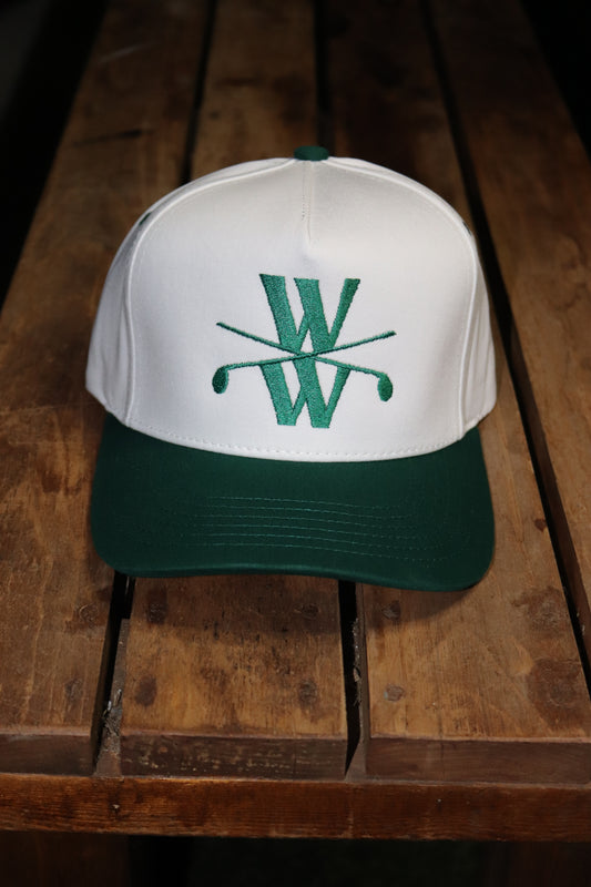 Wedge Wizard Two Tone OG 5 Panel Hat - White/Green