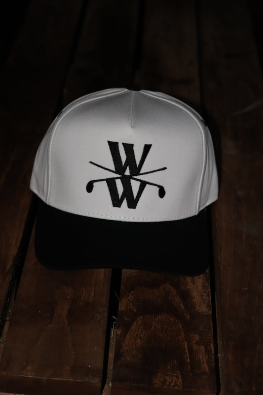 Wedge Wizard Two Tone OG 5 Panel Hat - White/Black