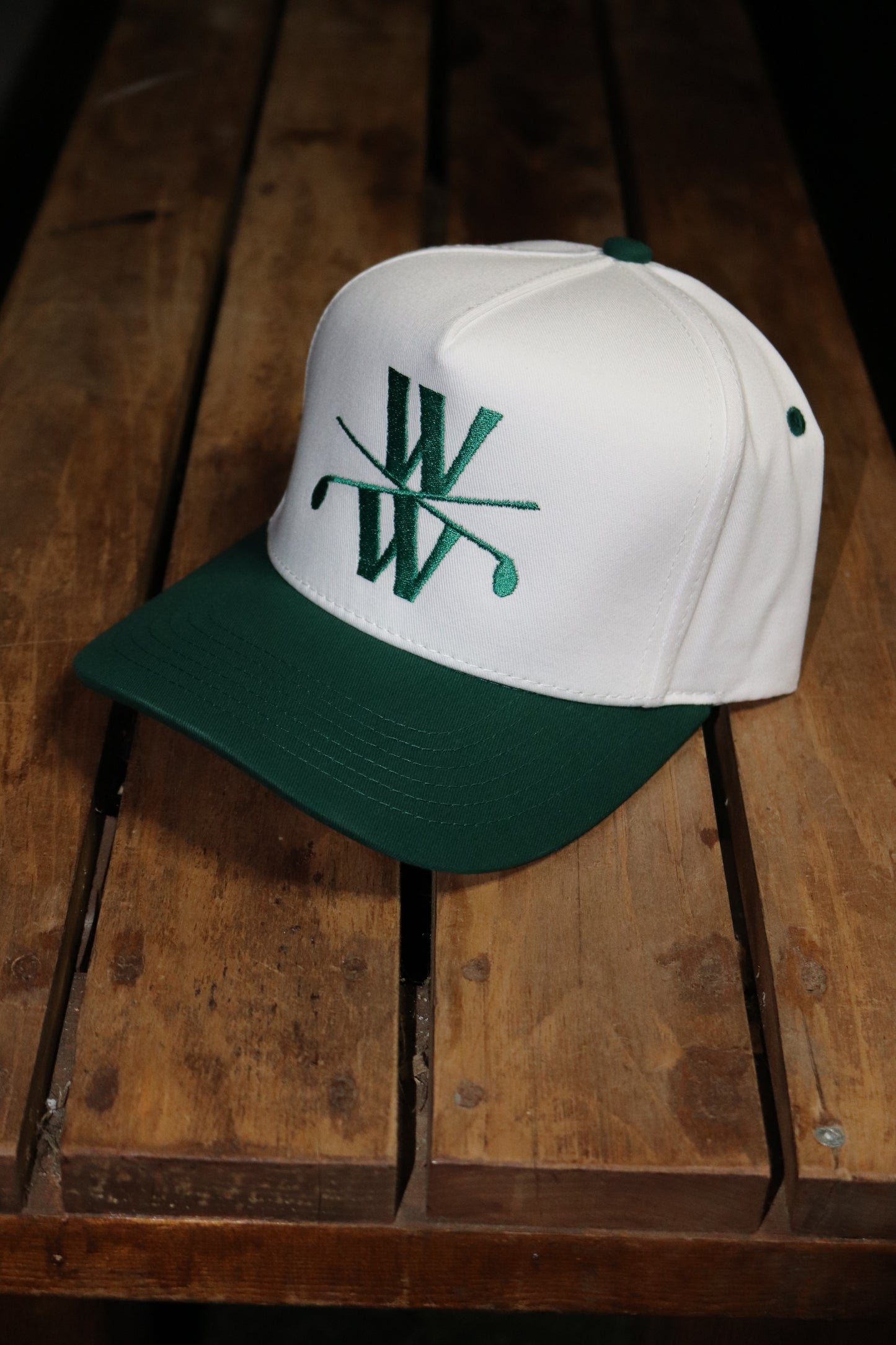 Wedge Wizard Two Tone OG 5 Panel Hat - White/Green