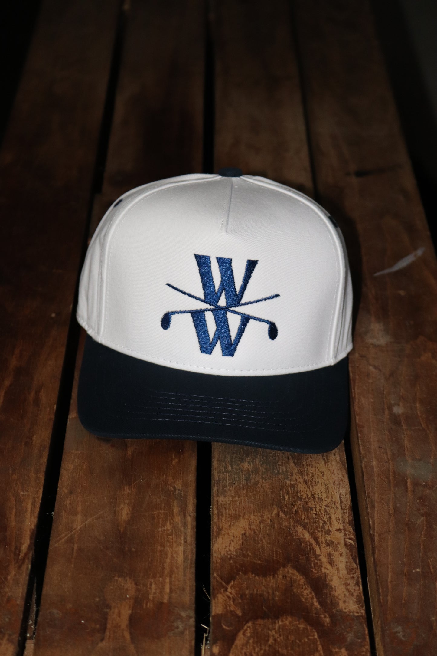 Wedge Wizard Two Tone OG 5 Panel Hat - White/Blue