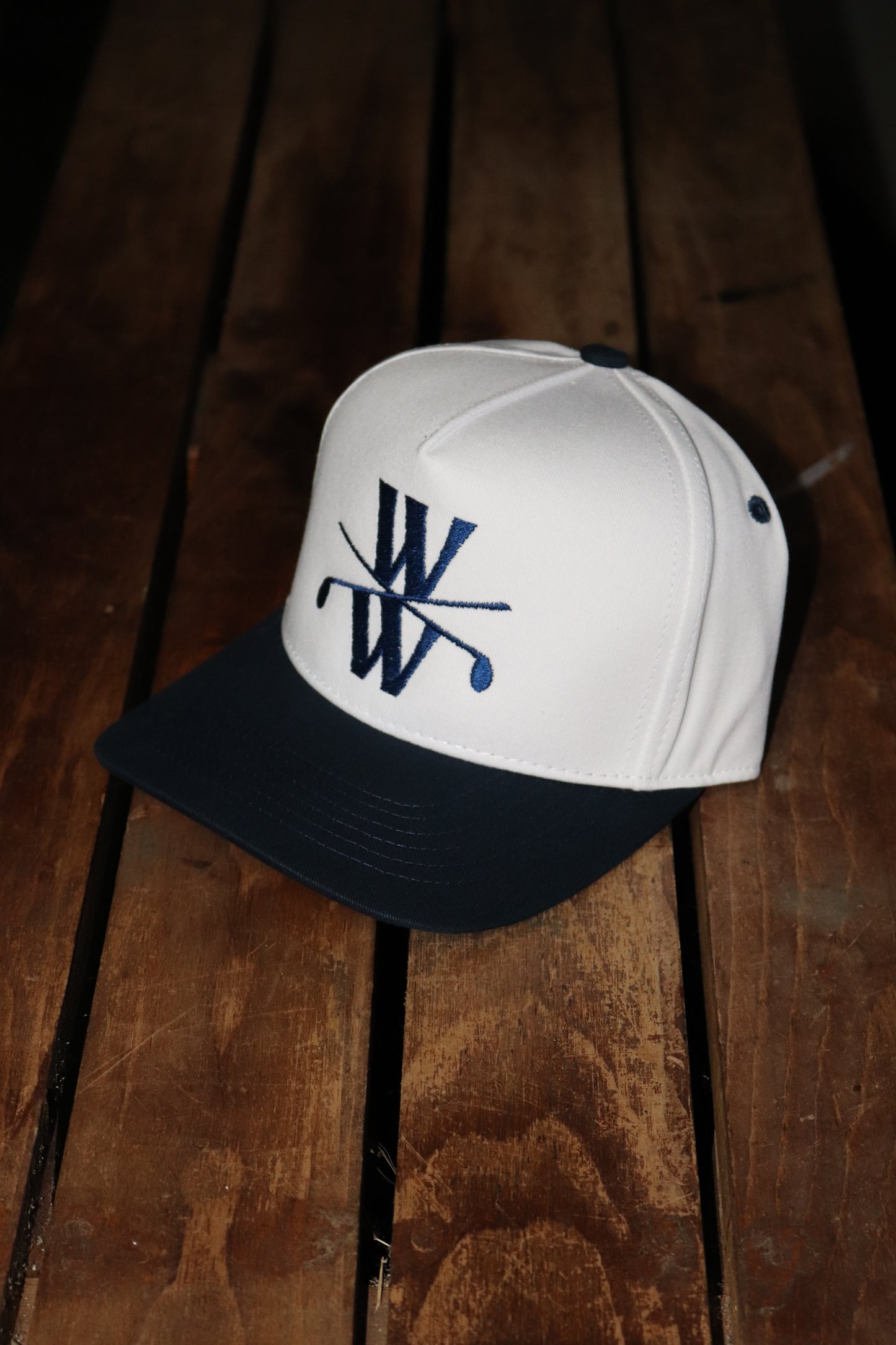 Wedge Wizard Two Tone OG 5 Panel Hat - White/Blue