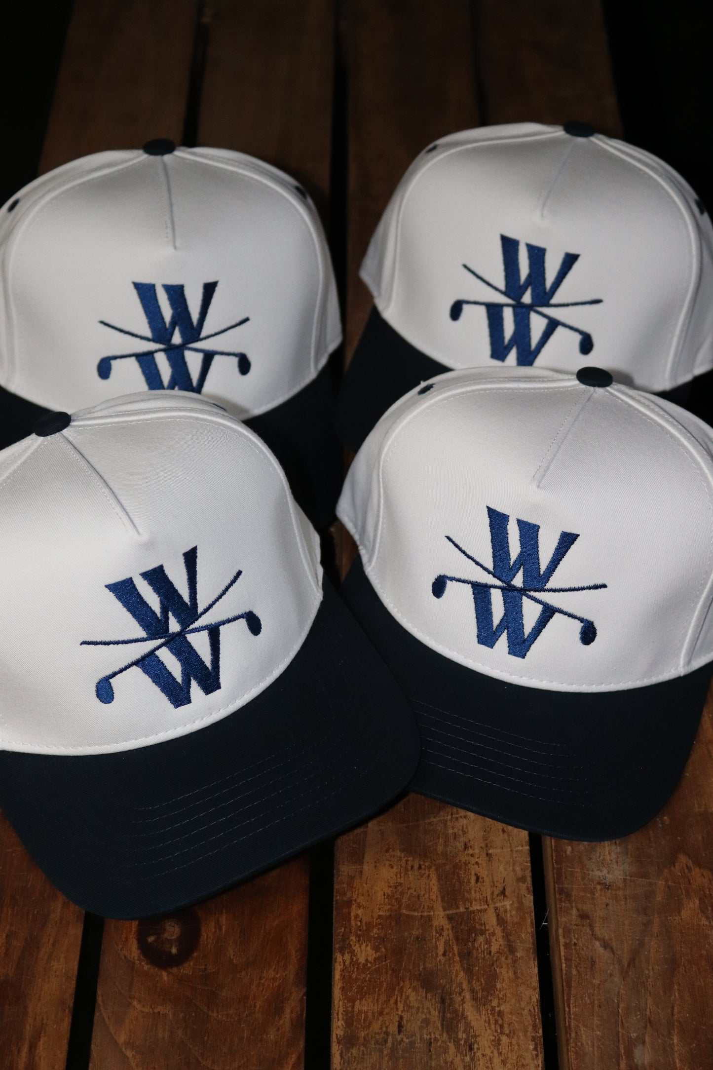 Wedge Wizard Two Tone OG 5 Panel Hat - White/Blue